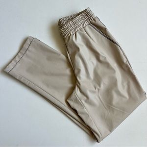 LNA Faux-Leather Contrast-Seam Pants